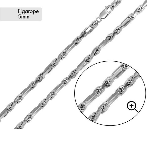 New Real 925 Sterling Silver figarope Milano Bracelet in 5.7mm in 8 8.5 9 - Picture 1 of 8